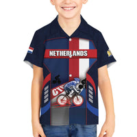 Personalized Netherlands Cycling Family Matching Off The Shoulder Long Sleeve Dress and Hawaiian Shirt Sporty Style Navy - Wonder Print Shop