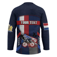 Personalized Netherlands Cycling Hockey Jersey Sporty Style Navy - Wonder Print Shop