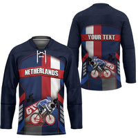 Personalized Netherlands Cycling Hockey Jersey Sporty Style Navy - Wonder Print Shop