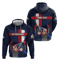 Personalized Netherlands Cycling Hoodie Sporty Style Navy - Wonder Print Shop