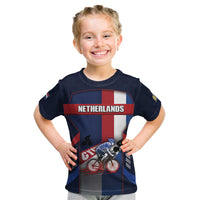 Personalized Netherlands Cycling Kid T Shirt Sporty Style Navy - Wonder Print Shop