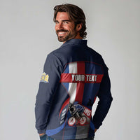 Personalized Netherlands Cycling Long Sleeve Polo Shirt Sporty Style Navy - Wonder Print Shop