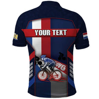 Personalized Netherlands Cycling Polo Shirt Sporty Style Navy - Wonder Print Shop