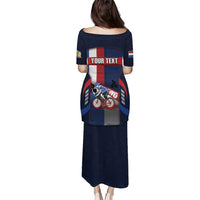 Personalized Netherlands Cycling Puletasi Sporty Style Navy - Wonder Print Shop