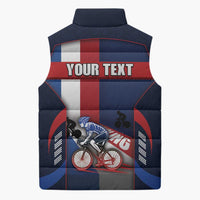 Personalized Netherlands Cycling Sleeveless Puffer Jacket Sporty Style Navy - Wonder Print Shop