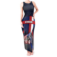 Personalized Netherlands Cycling Tank Maxi Dress Sporty Style Navy - Wonder Print Shop