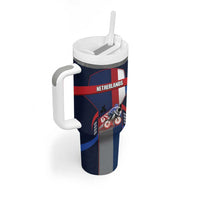 Personalized Netherlands Cycling Tumbler With Handle Sporty Style Navy - Wonder Print Shop