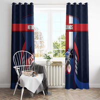 Netherlands Cycling Window Curtain Sporty Style Navy - Wonder Print Shop