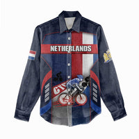 Personalized Netherlands Cycling Women Casual Shirt Sporty Style Navy - Wonder Print Shop