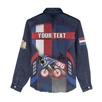 Personalized Netherlands Cycling Women Casual Shirt Sporty Style Navy - Wonder Print Shop