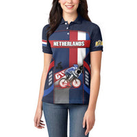 Personalized Netherlands Cycling Women Polo Shirt Sporty Style Navy - Wonder Print Shop