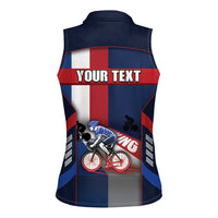 Personalized Netherlands Cycling Women Sleeveless Polo Shirt Sporty Style Navy - Wonder Print Shop