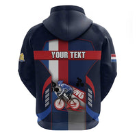 Personalized Netherlands Cycling Zip Hoodie Sporty Style Navy - Wonder Print Shop