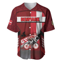 Personalized Denmark Cycling Baseball Jersey Sporty Style Red - Wonder Print Shop