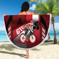 Denmark Cycling Beach Blanket Sporty Style Red - Wonder Print Shop