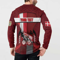 Personalized Denmark Cycling Button Sweatshirt Sporty Style Red - Wonder Print Shop