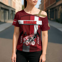 Personalized Denmark Cycling Cross Shoulder Shirt Sporty Style Red - Wonder Print Shop
