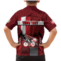 Personalized Denmark Cycling Family Matching Mermaid Dress and Hawaiian Shirt Sporty Style Red - Wonder Print Shop