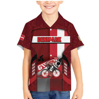 Personalized Denmark Cycling Family Matching Mermaid Dress and Hawaiian Shirt Sporty Style Red - Wonder Print Shop