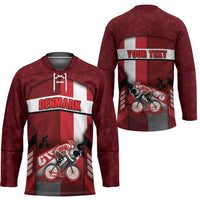 Personalized Denmark Cycling Hockey Jersey Sporty Style Red - Wonder Print Shop