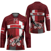 Personalized Denmark Cycling Hockey Jersey Sporty Style Red - Wonder Print Shop