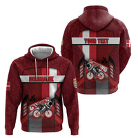 Personalized Denmark Cycling Hoodie Sporty Style Red - Wonder Print Shop