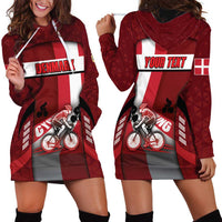 Personalized Denmark Cycling Hoodie Dress Sporty Style Red - Wonder Print Shop