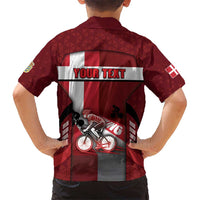 Personalized Denmark Cycling Kid Hawaiian Shirt Sporty Style Red - Wonder Print Shop