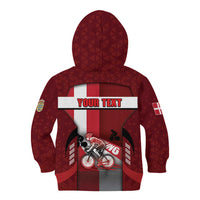 Personalized Denmark Cycling Kid Hoodie Sporty Style Red - Wonder Print Shop
