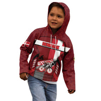 Personalized Denmark Cycling Kid Hoodie Sporty Style Red - Wonder Print Shop