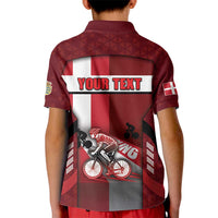 Personalized Denmark Cycling Kid Polo Shirt Sporty Style Red - Wonder Print Shop