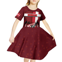 Personalized Denmark Cycling Kid Short Sleeve Dress Sporty Style Red - Wonder Print Shop