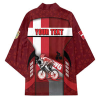 Personalized Denmark Cycling Kimono Sporty Style Red - Wonder Print Shop