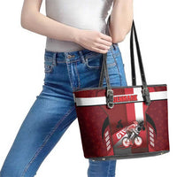 Denmark Cycling Leather Tote Bag Sporty Style Red - Wonder Print Shop