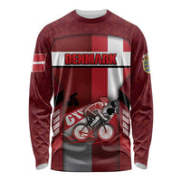 Personalized Denmark Cycling Long Sleeve Shirt Sporty Style Red - Wonder Print Shop