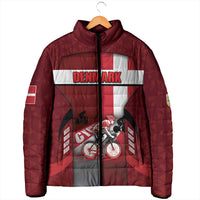 Personalized Denmark Cycling Padded Jacket Sporty Style Red - Wonder Print Shop