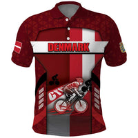 Personalized Denmark Cycling Polo Shirt Sporty Style Red - Wonder Print Shop