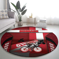 Denmark Cycling Round Carpet Sporty Style Red - Wonder Print Shop