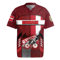 Personalized Denmark Cycling Rugby Jersey Sporty Style Red - Wonder Print Shop