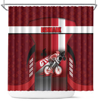 Denmark Cycling Shower Curtain Sporty Style Red - Wonder Print Shop