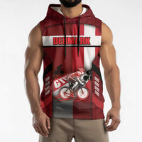 Personalized Denmark Cycling Sleeveless Hoodie Sporty Style Red - Wonder Print Shop