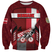 Personalized Denmark Cycling Sweatshirt Sporty Style Red - Wonder Print Shop