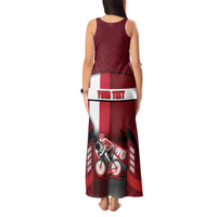 Personalized Denmark Cycling Tank Maxi Dress Sporty Style Red - Wonder Print Shop