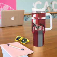Personalized Denmark Cycling Tumbler With Handle Sporty Style Red - Wonder Print Shop