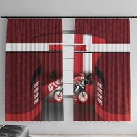 Denmark Cycling Window Curtain Sporty Style Red - Wonder Print Shop