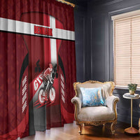 Denmark Cycling Window Curtain Sporty Style Red - Wonder Print Shop
