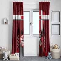 Denmark Cycling Window Curtain Sporty Style Red - Wonder Print Shop