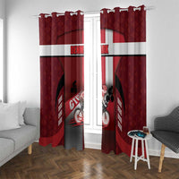 Denmark Cycling Window Curtain Sporty Style Red - Wonder Print Shop