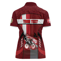 Personalized Denmark Cycling Women Polo Shirt Sporty Style Red - Wonder Print Shop
