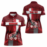 Personalized Denmark Cycling Women Polo Shirt Sporty Style Red - Wonder Print Shop